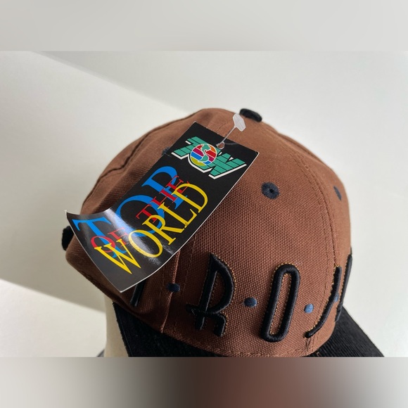 Vintage Rare Trojans College University Brown Hat Cap Raised Embroidery Letters - Picture 5 of 12